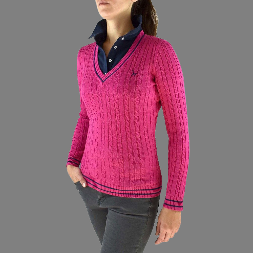 Isabell Werth Pullover Zopf pink-XS