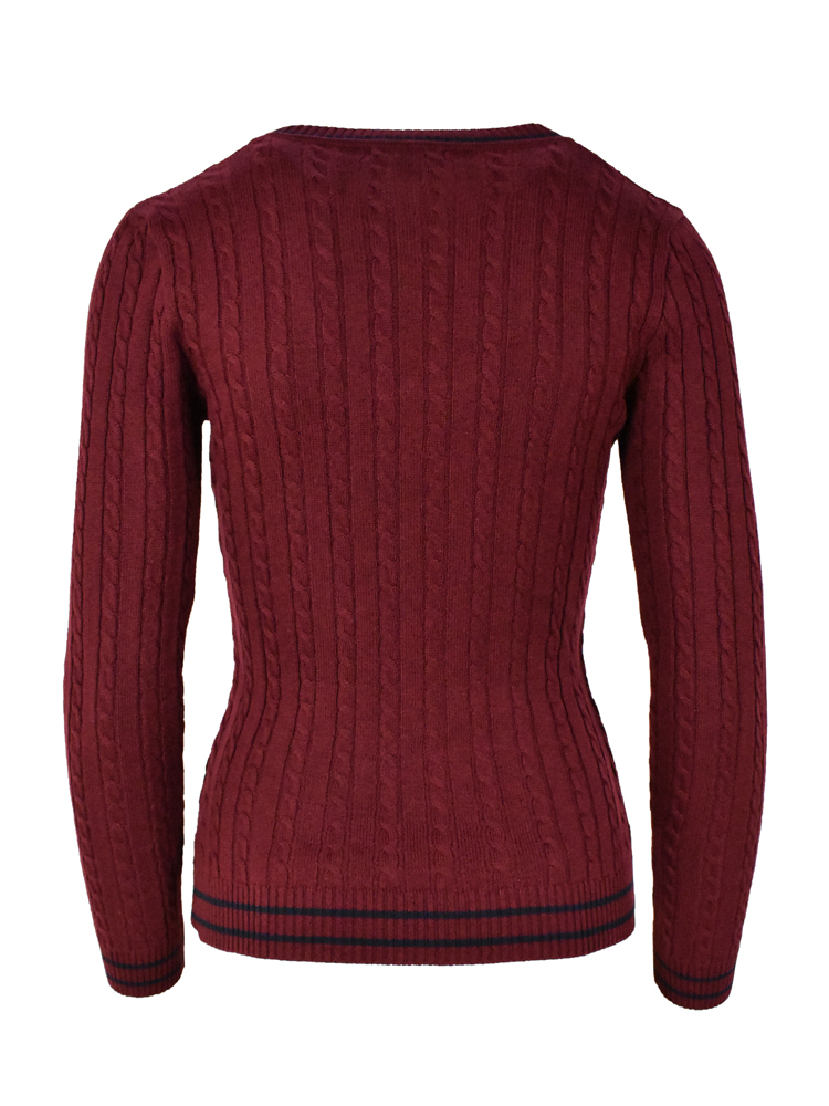 Isabell Werth Pullover Zopf bordeaux-navy-XL