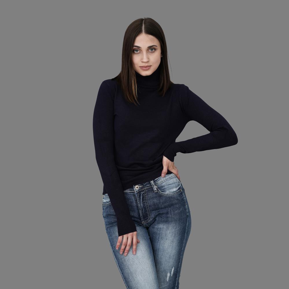 Damen Rollkragenpullover Elisa navy L/XL