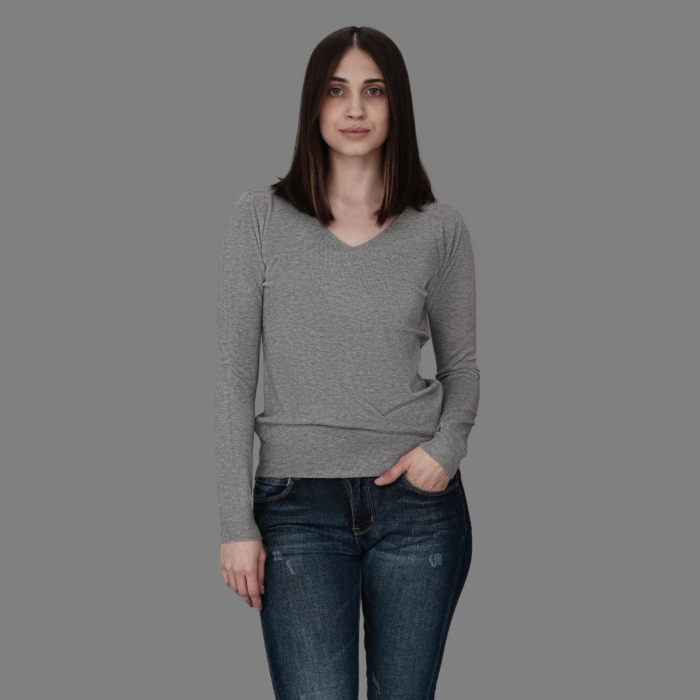 Damen Pullover Christin grau-melange L/XL