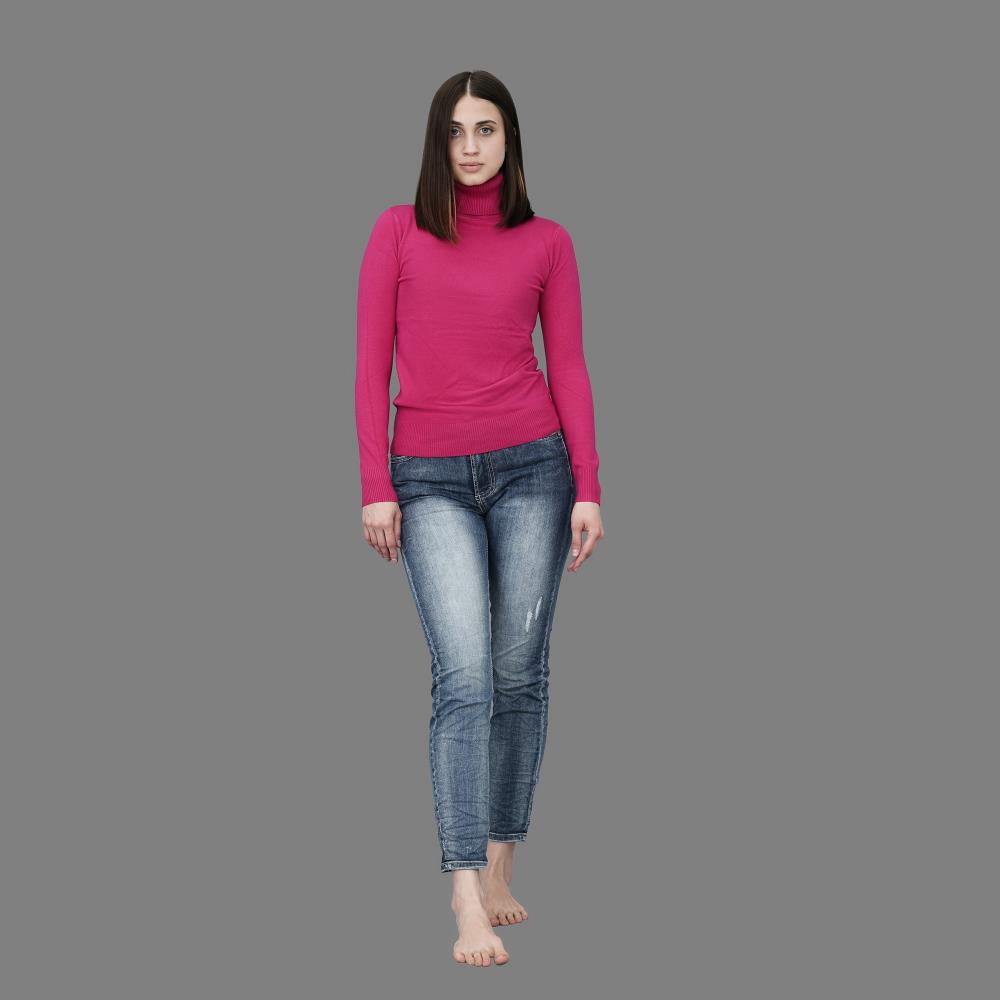 Damen Rollkragenpullover Elisa fuchsia L/XL