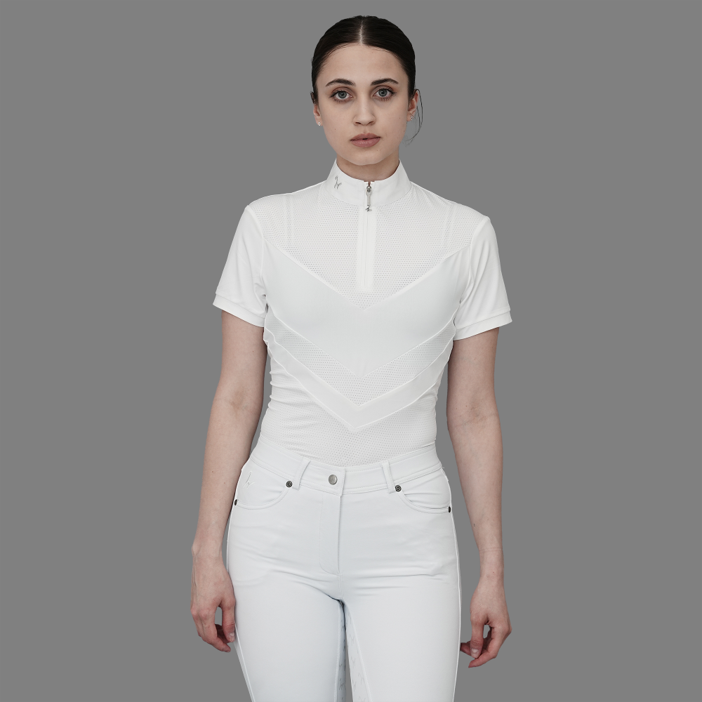 Damen Kurzarm Turniershirt Bella Donna weiß M